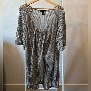 Y2K vintage New Directions Metallic Knit Cardigan